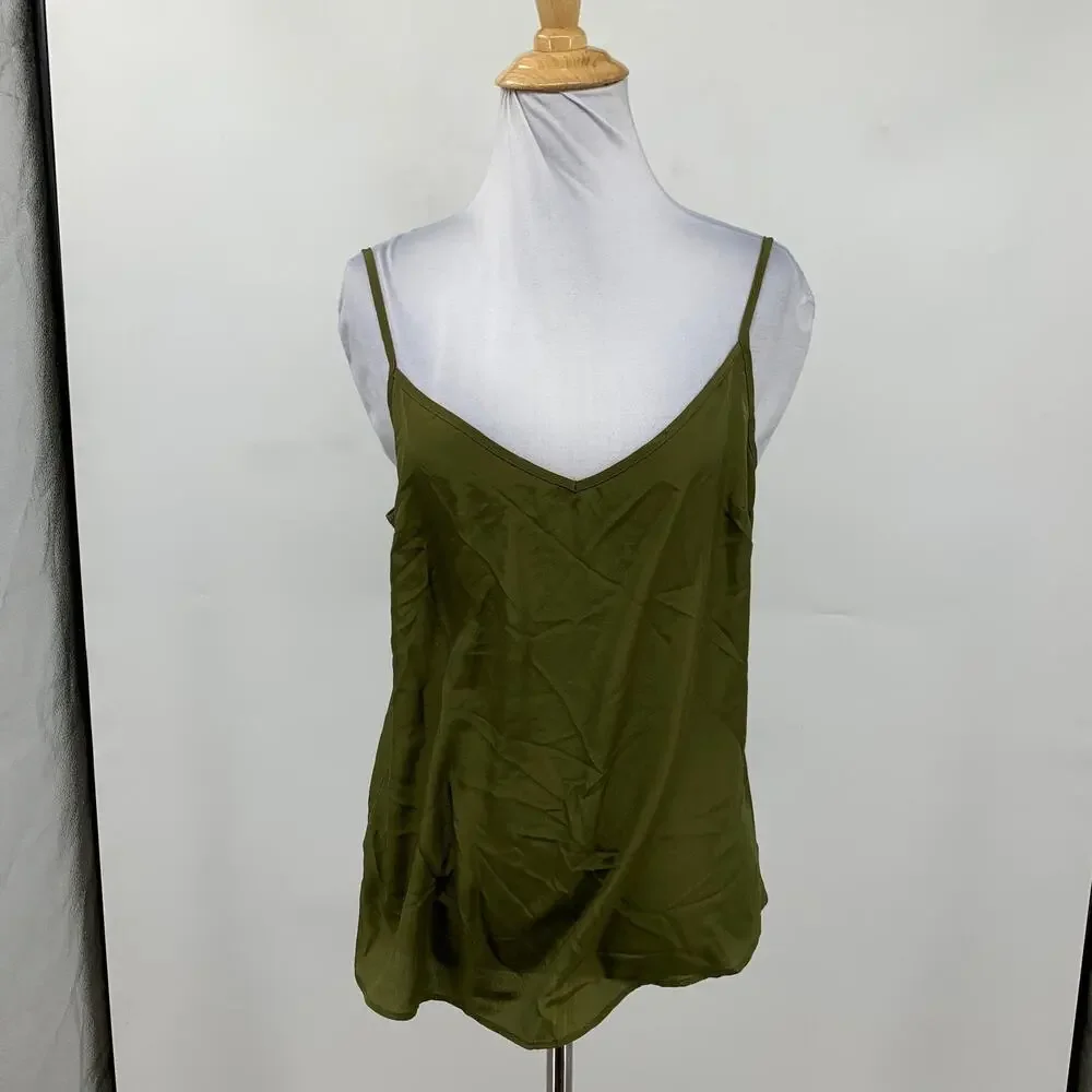 J Crew Top Women 2 Moss Two Piece Classic Fit Button Up Lace Overlay Long Sleeve